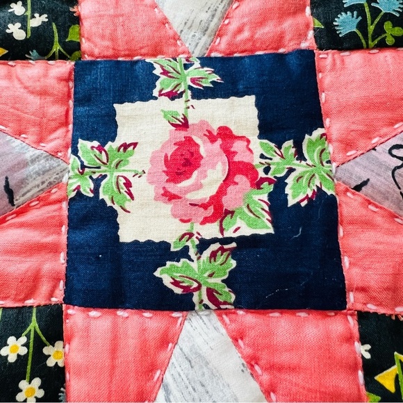 70”x85” Vintage Handmade Patchwork Quilt - Picture 4 of 12